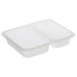 Film Yapıştırmalı Gıda Kabı 2 Bölmeli 400 Adet Şeffaf
