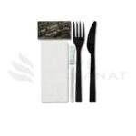 Plastik Yemek Seti 6li Lüks Siyah