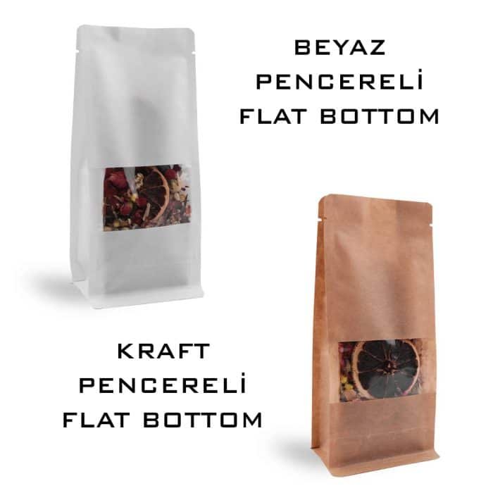 Pencereli Flat Bottom Kilitli Torba