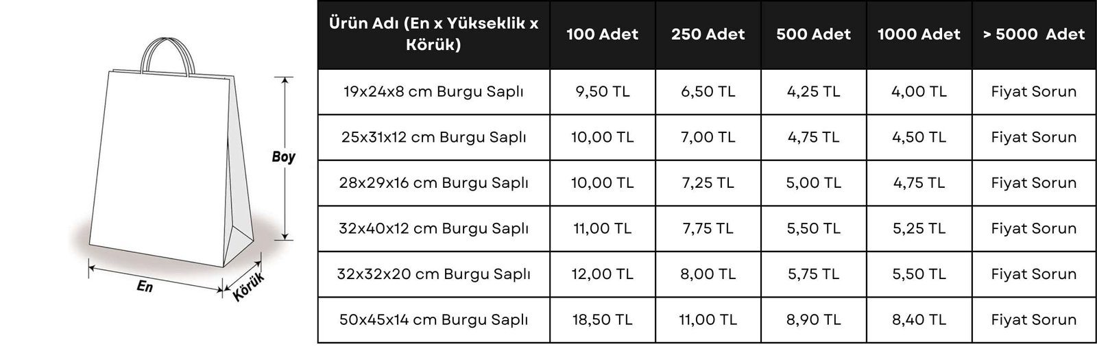 Burgu Saplı Baskılı Fiyat