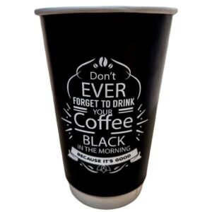 16 oz Double Wall Karton Bardak Siyah Baskılı