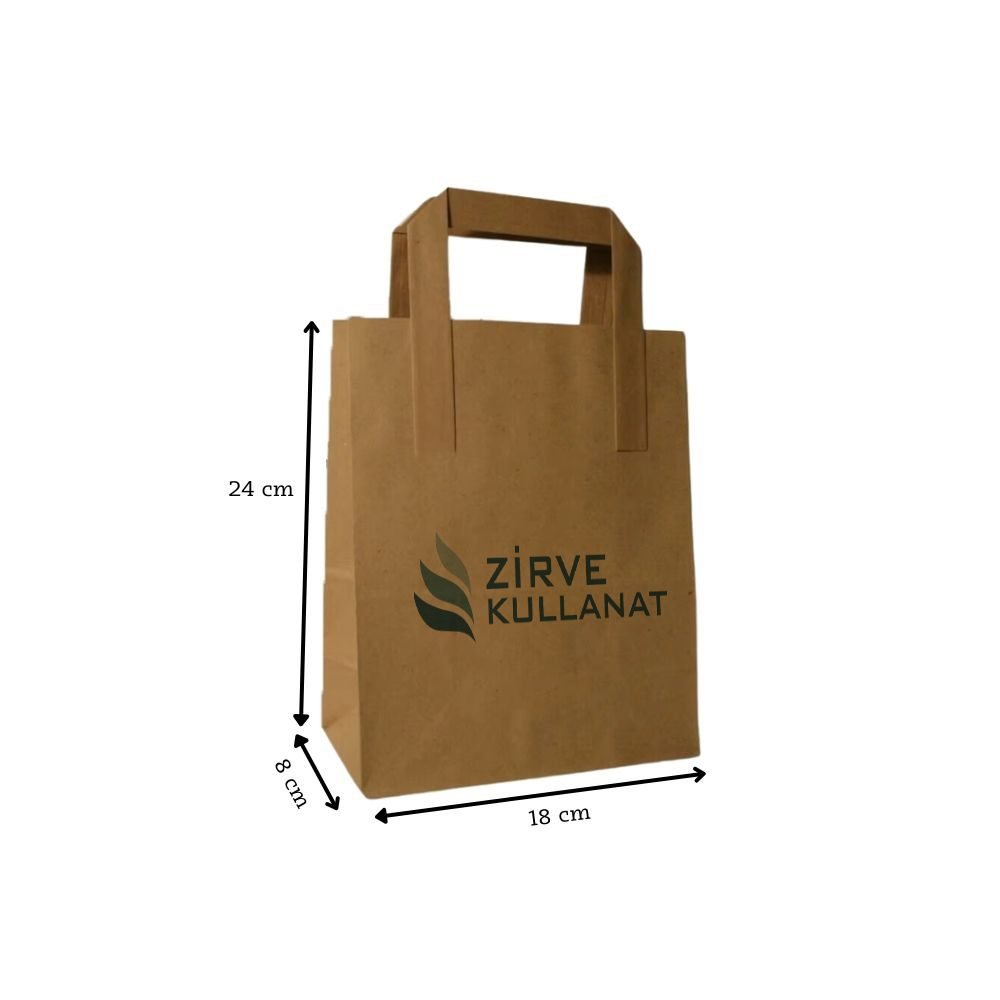 18x24x8 cm Dıştan Saplı Kağıt Çanta - 1 18x24x8 cm Dıştan Saplı Kağıt Çanta