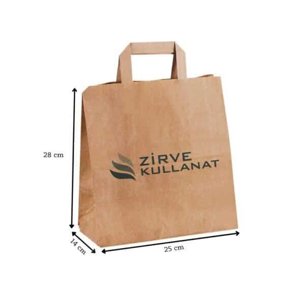 Kraft Poşet Düz Saplı 25x28x14 cm