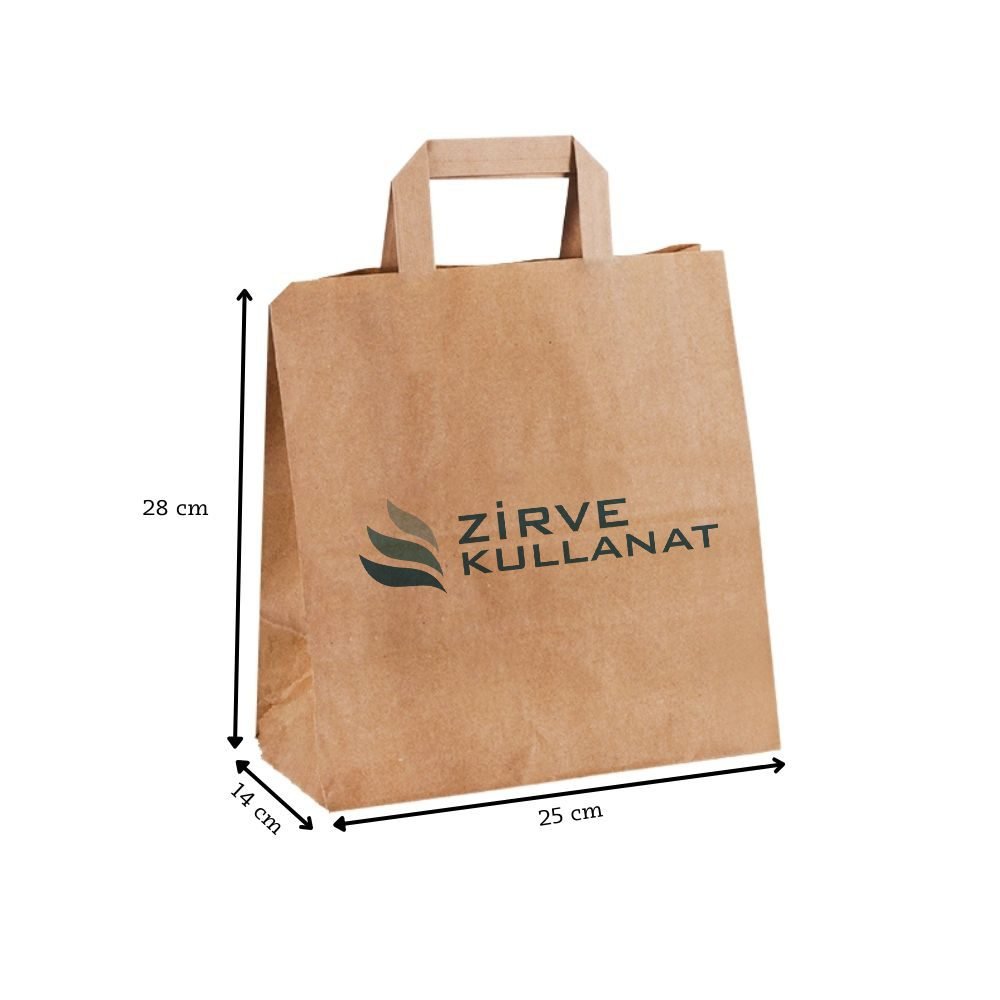 Kraft Poşet Düz Saplı 25x28x14 cm