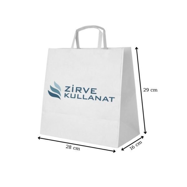 28x29x16 cm Beyaz Kraft Çanta