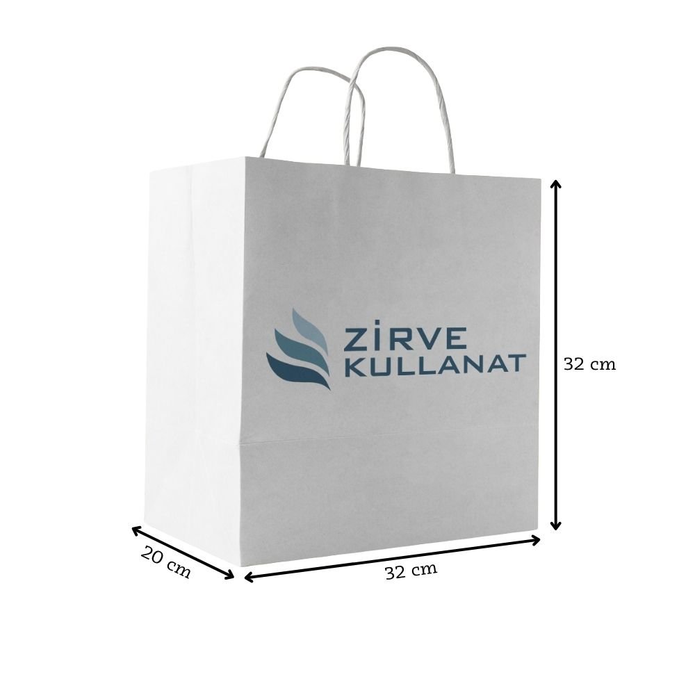 Beyaz Karton Poşet 32x33x20cm