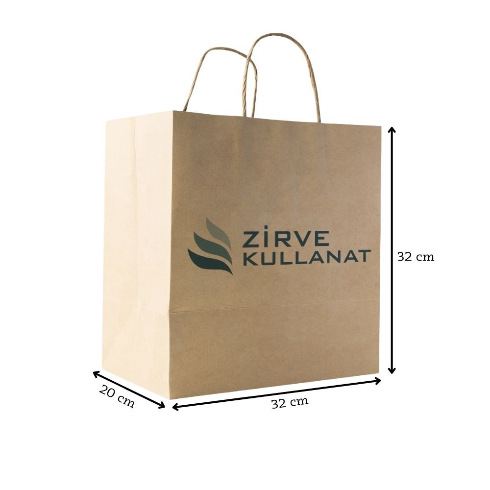 Büküm Saplı Kağıt Çanta 32x33x20 cm