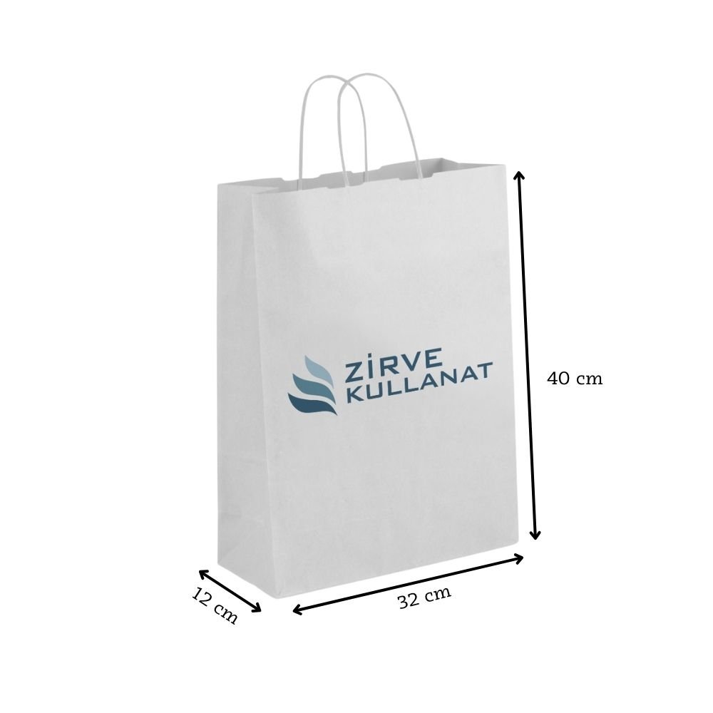 Beyaz Karton Çanta 32x40x12cm