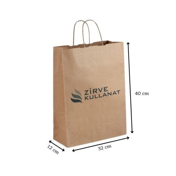 Burgu Saplı Kağıt Poşet 32x40x12 cm