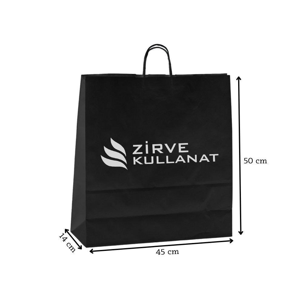 45x50x14 cm Siyah Kraft Çanta - 1 45x50x14 cm Siyah Kraft Çanta