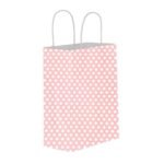 Hediyelik Kağıt Poşet Pembe Puantiyeli 18x24x8