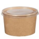 Kapaklı Karton Çorba Kasesi 16 oz Kraft (500 Adet)