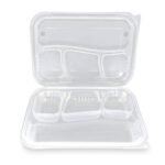 Kebap Kabı 4 Bölmeli Şeffaf 75 Adet