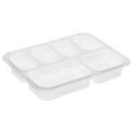 Film Yapıştırmalı Gıda Kabı 6 Bölmeli 400 Adet Şeffaf