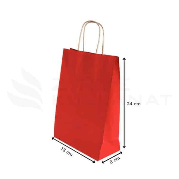19x24x8 Kırmızı Kraft Poşet