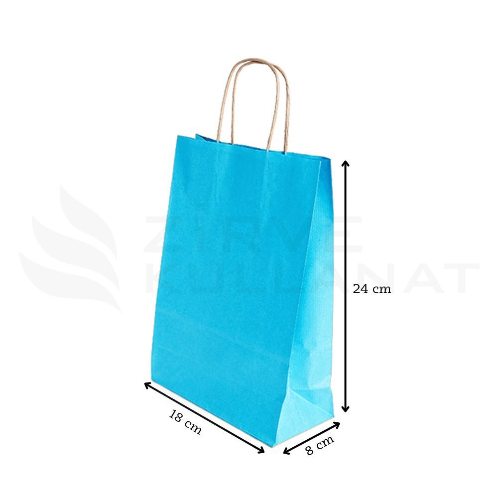 19x24x8 Mavi Kraft Poşet 19x24x8 Mavi Kraft Poşet