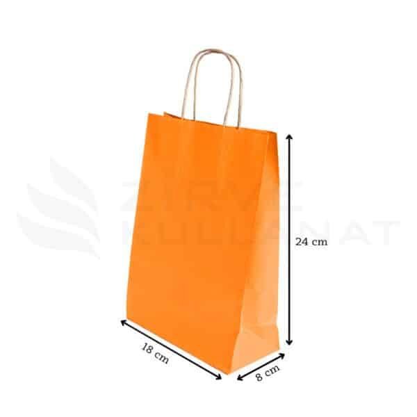 19x24x8 cm Turuncu Kraft Poşet