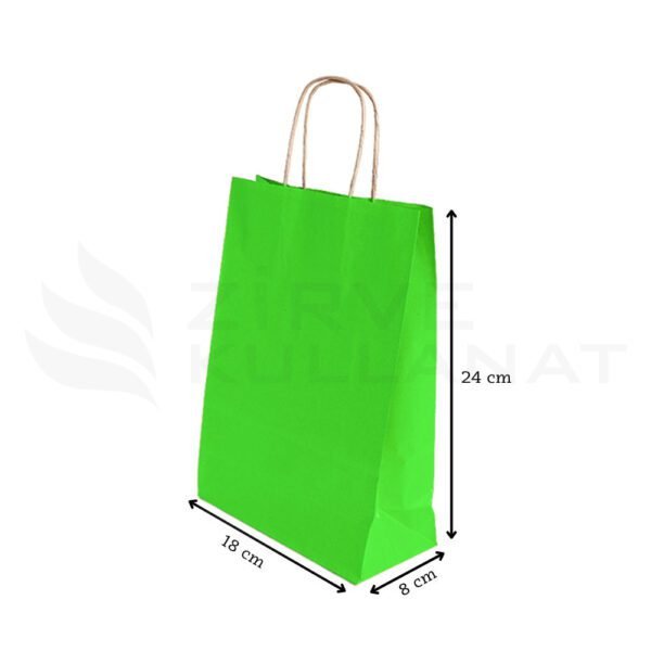 19x24x8 Yeşil Kraft Poşet