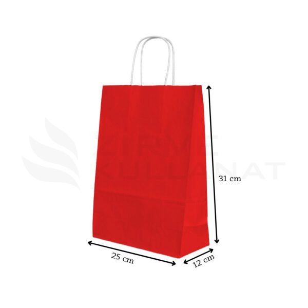 25x31x12 cm Kırmızı Kağıt Poşet