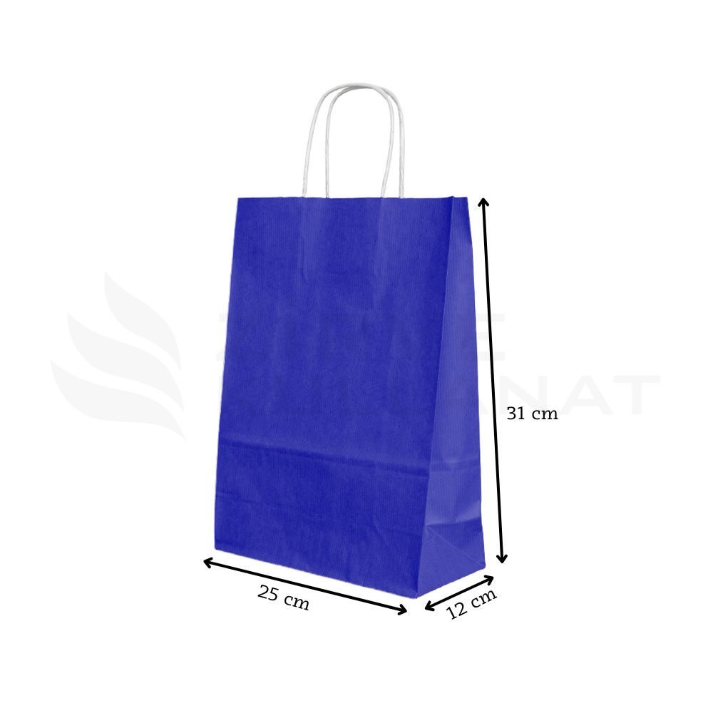 25x31x12 cm Lacivert Kağıt Poşet