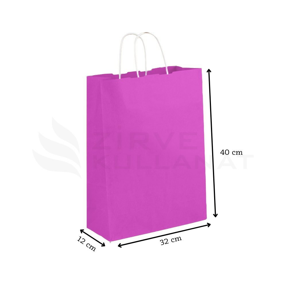 32x40x12 cm Fuşya Kraft Çanta