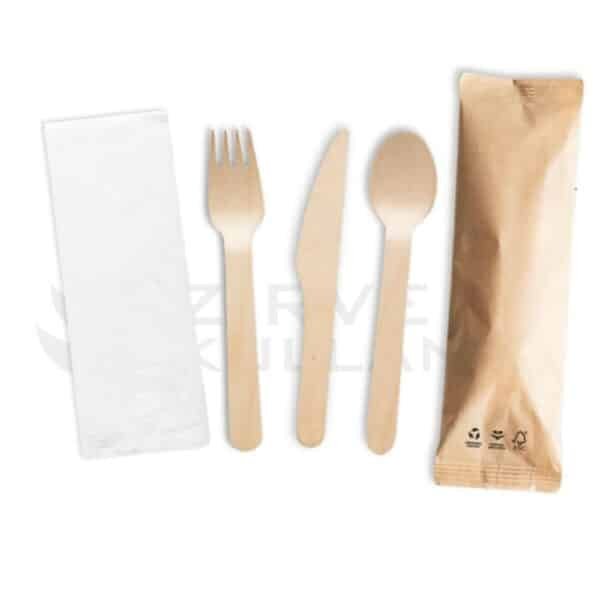 Bambu tahta çatal bıçak kaşık seti
