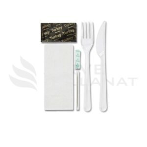 Plastik Yemek Seti 6li Lüks Şeffaf