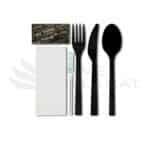 Plastik Yemek Seti 7'li Lüks Siyah