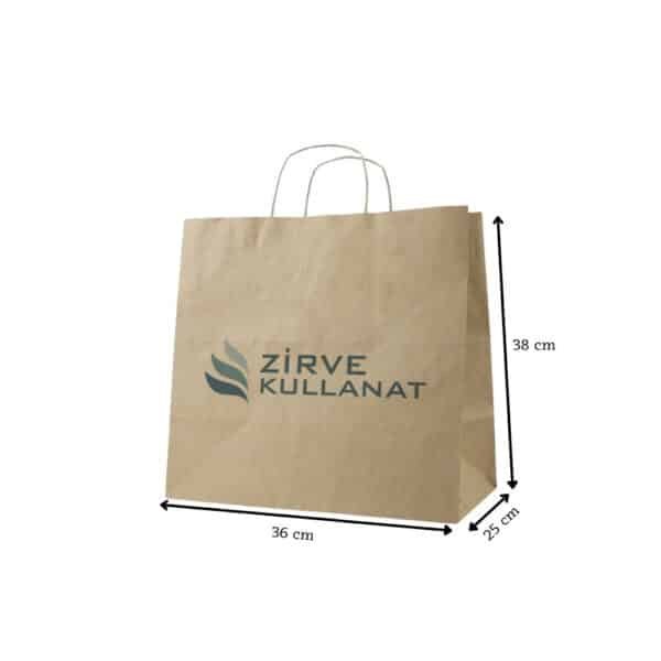 Büküm Saplı Kağıt Çanta 38x36x25 cm