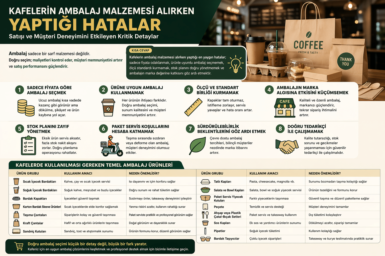 Kafeler için doğru ambalaj seçimi